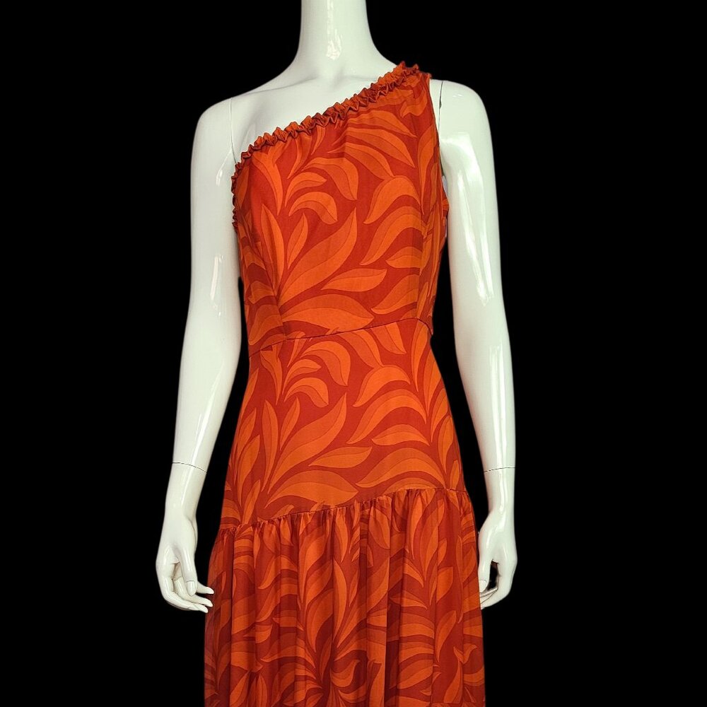 Women's Red/Orange One Shoulder Dress
